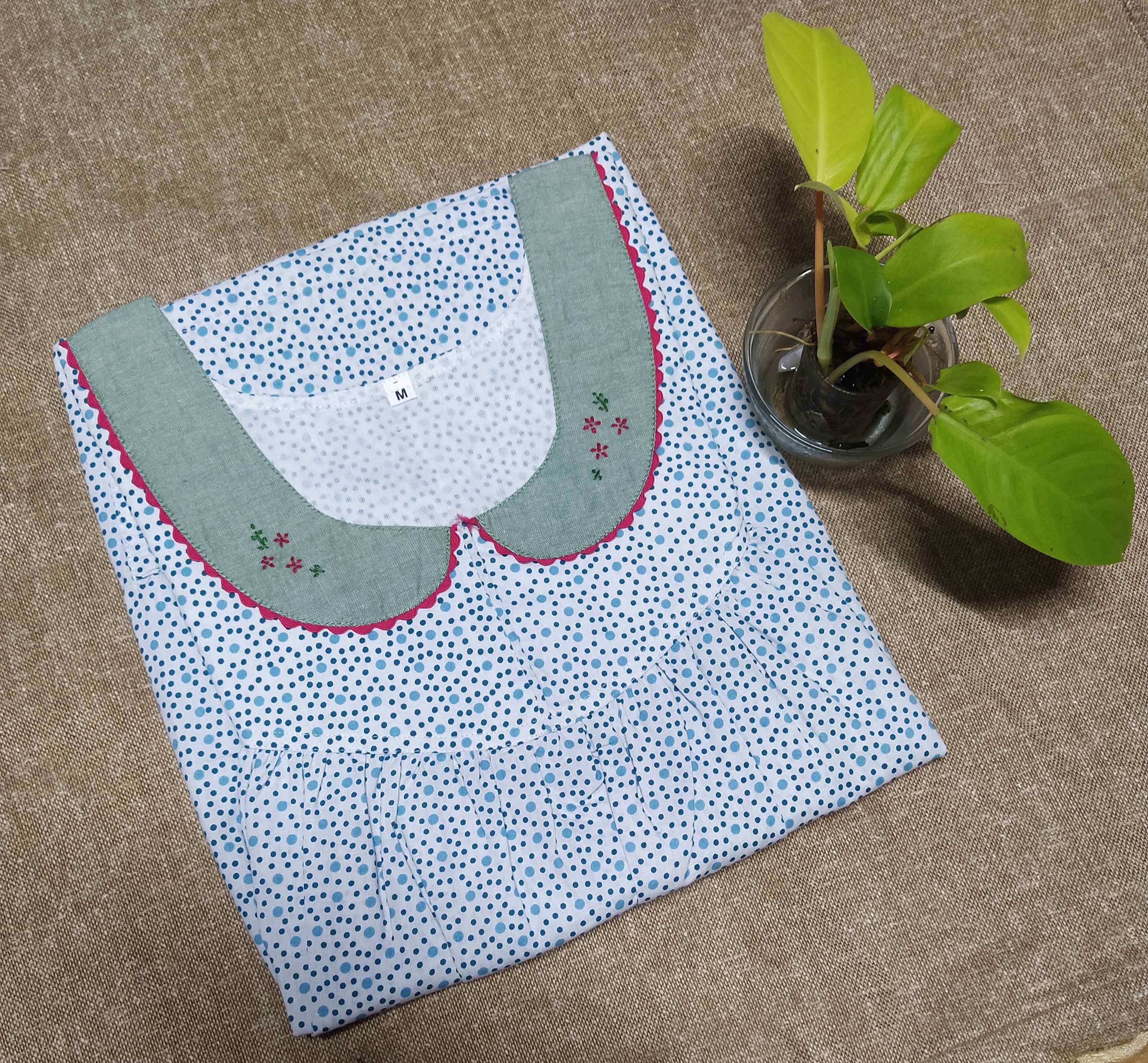 Cotton No Open, Pockets Medium Printed Nighty