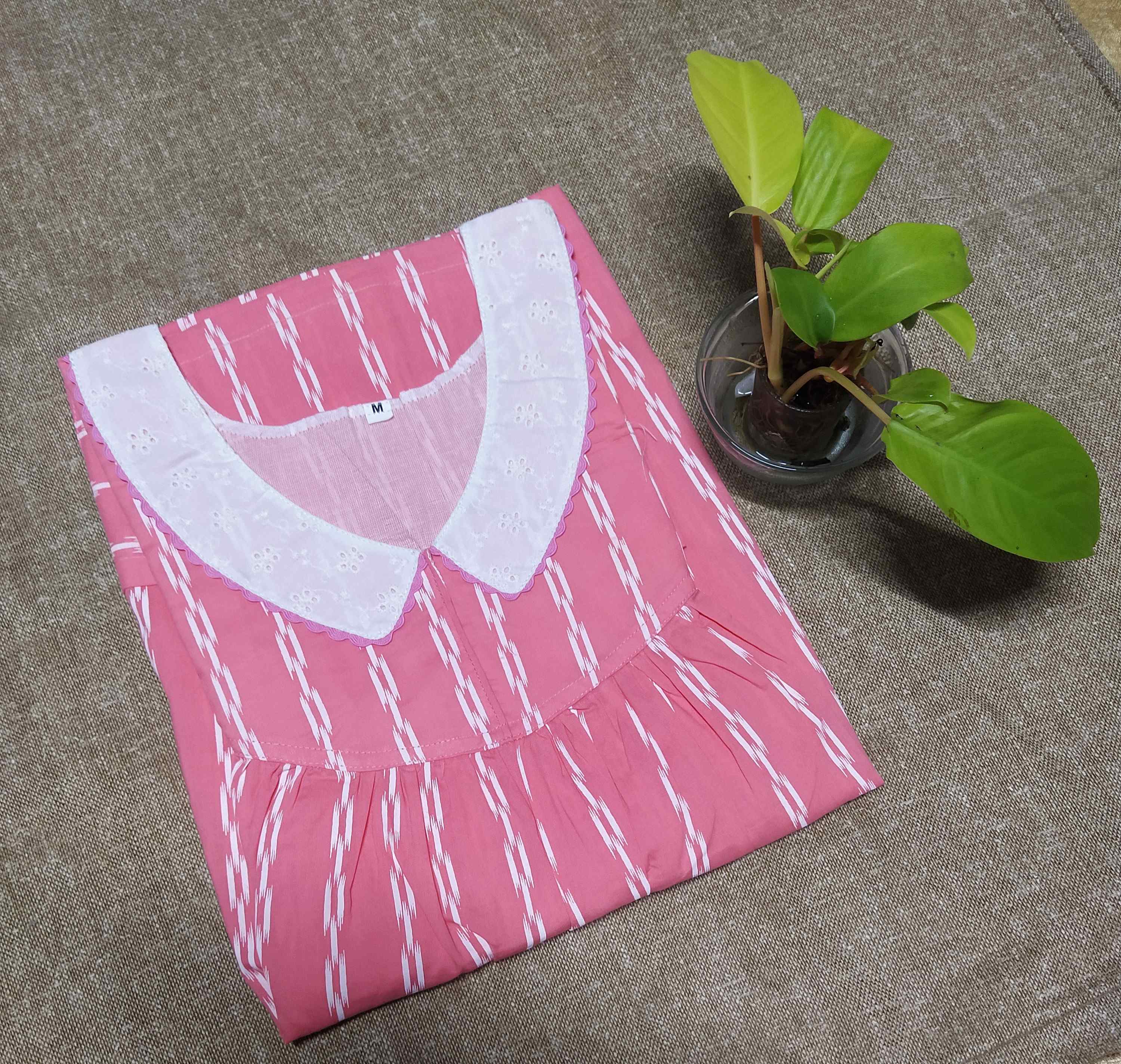 Cotton With Pockets, No Open Medium Printed Nighty