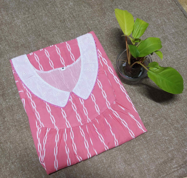 Cotton With Pockets, No Open Medium Printed Nighty