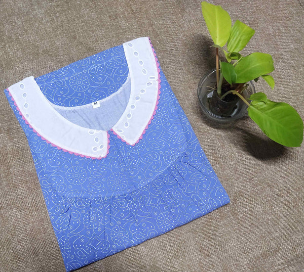 Soft Cotton With Pockets, No Open Medium Printed Nighty