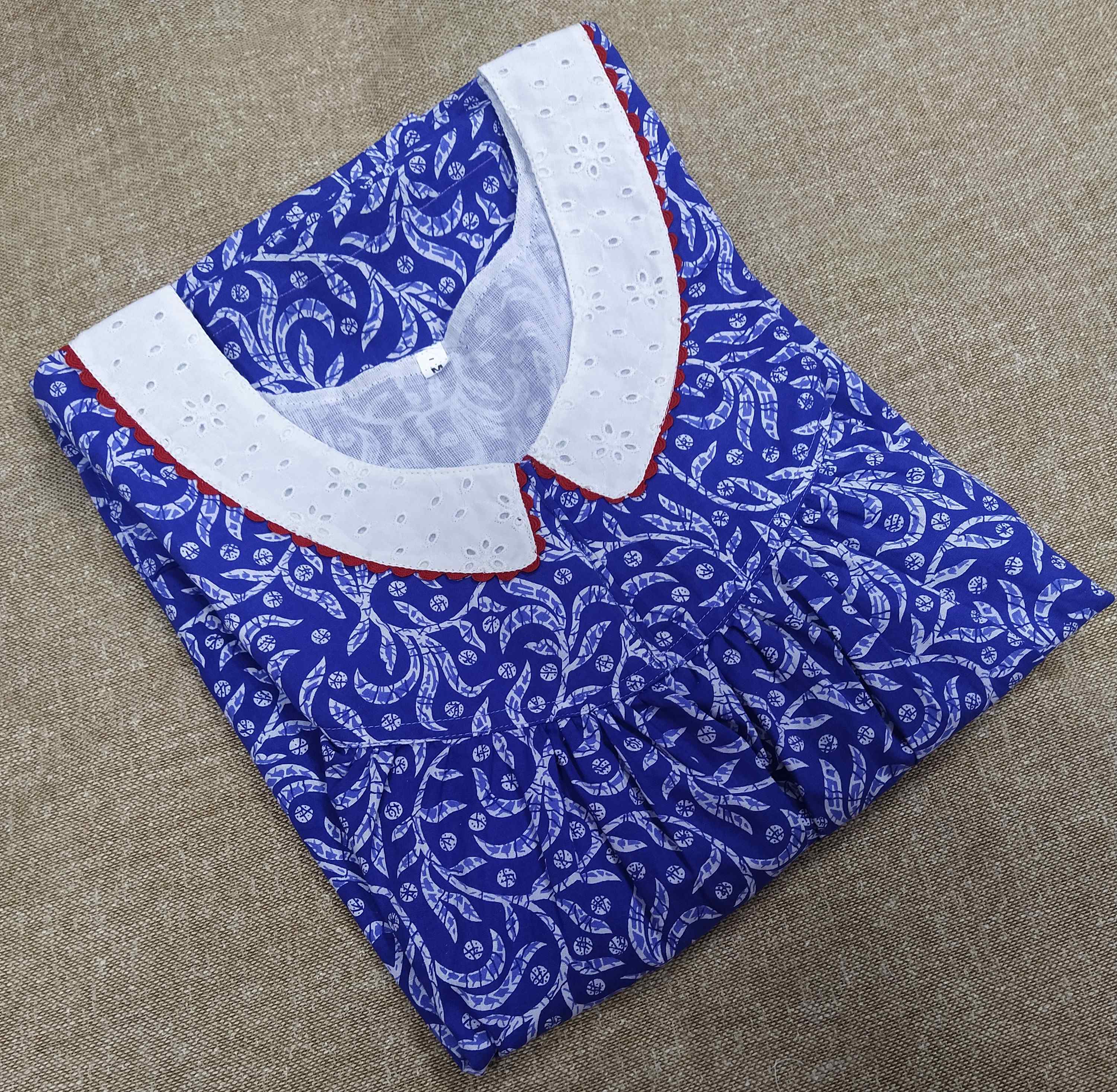 Cotton With Pockets, No Open Medium Printed Nighty