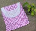 Cotton With Pockets, Half Open Large Printed Nighty