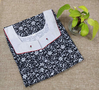 Cotton With Pockets, Half Open Large Printed Nighty