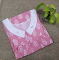 Cotton With Pockets, Half Open Large Printed Nighty