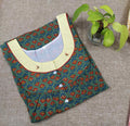 Soft Cotton With Pockets, Half Open Large Printed Nighty