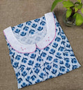 Cotton With Pockets, Half Open Large Printed Nighty