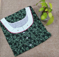 Cotton With Pockets, Half Open Large Printed Nighty
