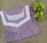 Cotton With Pockets, Half Open Large Printed Nighty