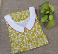 Cotton With Pockets, Half Open Large Printed Nighty