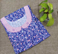 Cotton With Pockets, Half Open Large Printed Nighty