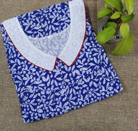 Cotton With Pockets, Half Open Large Printed Nighty