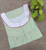 Cotton With Pockets, Half Open Large Printed Nighty