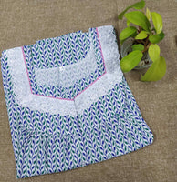 Cotton With Pockets, Half Open Large Printed Nighty