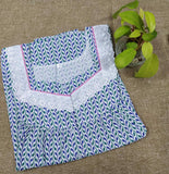 Cotton With Pockets, Half Open Large Printed Nighty
