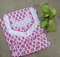 Cotton With Pockets, No Open Small Printed Nighty