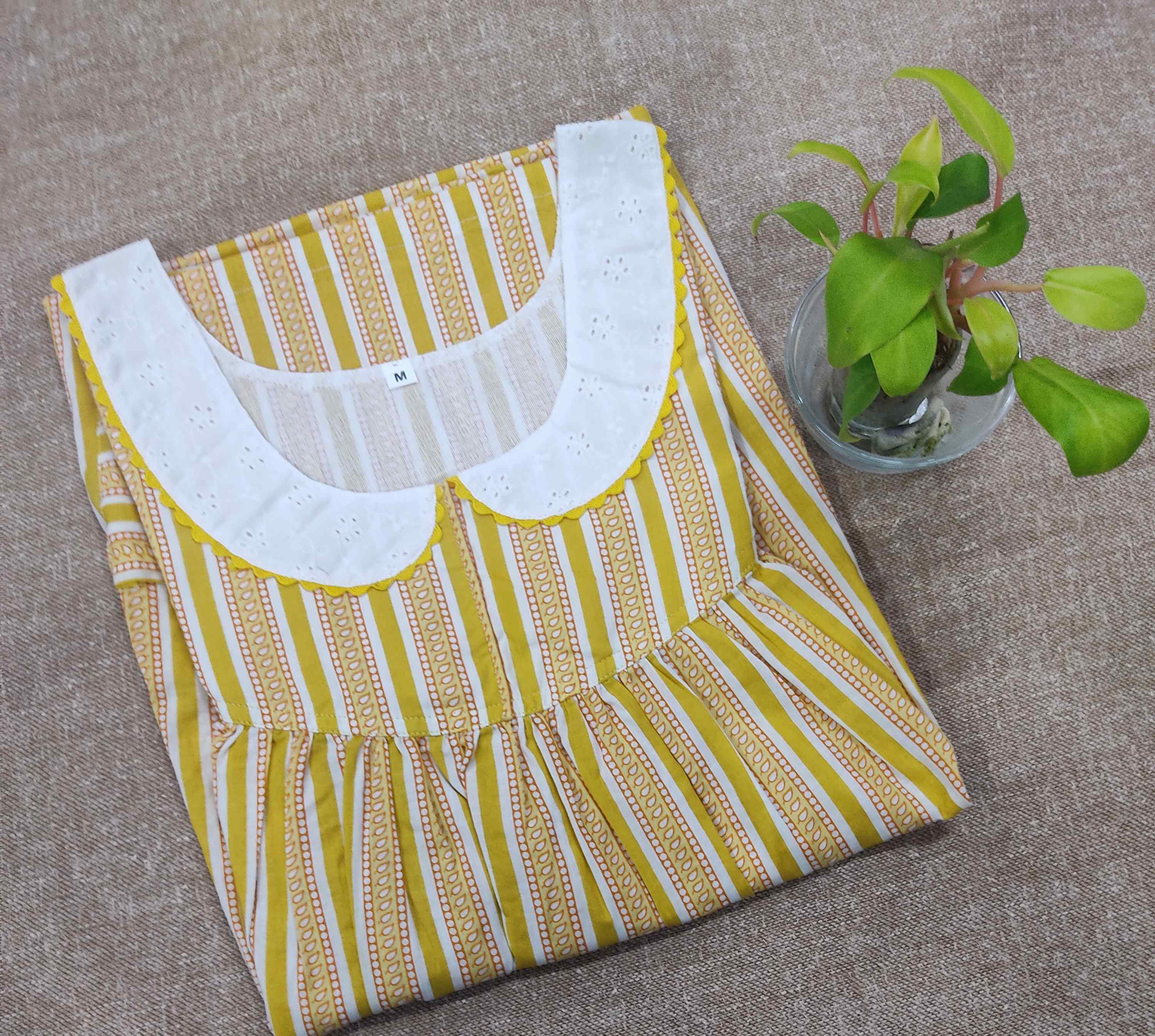 Soft Cotton With Pockets, No Open Medium Printed Nighty