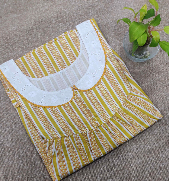 Soft Cotton With Pockets, No Open Large Printed Nighty