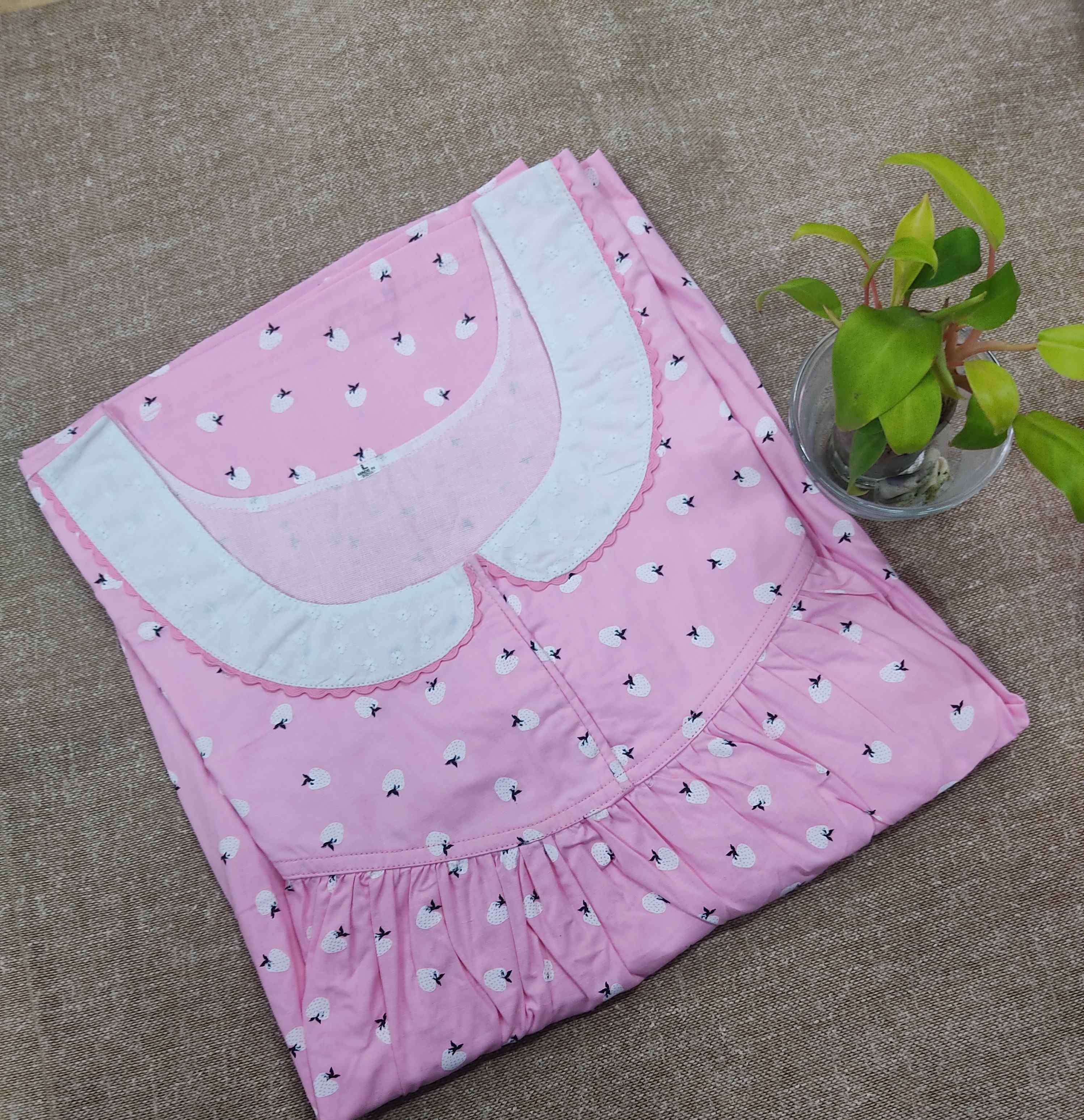 Cotton With Pockets, No Open Medium Printed Nighty