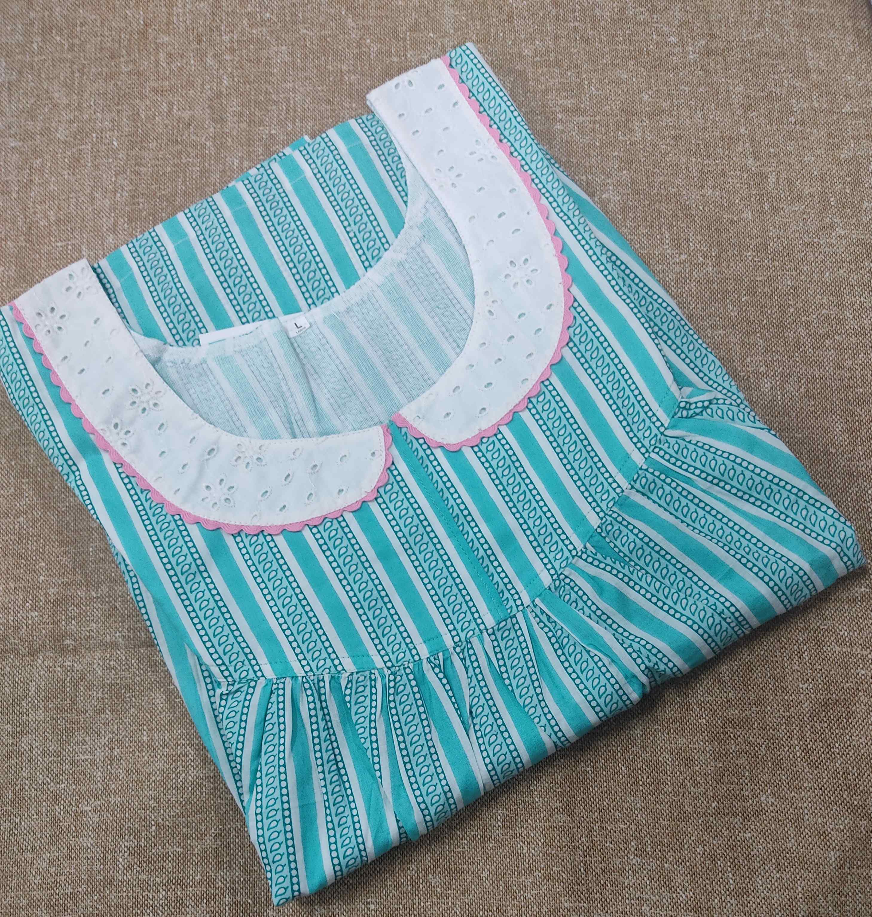 Soft Cotton With Pockets, No Open Large Printed Nightyx* cffff