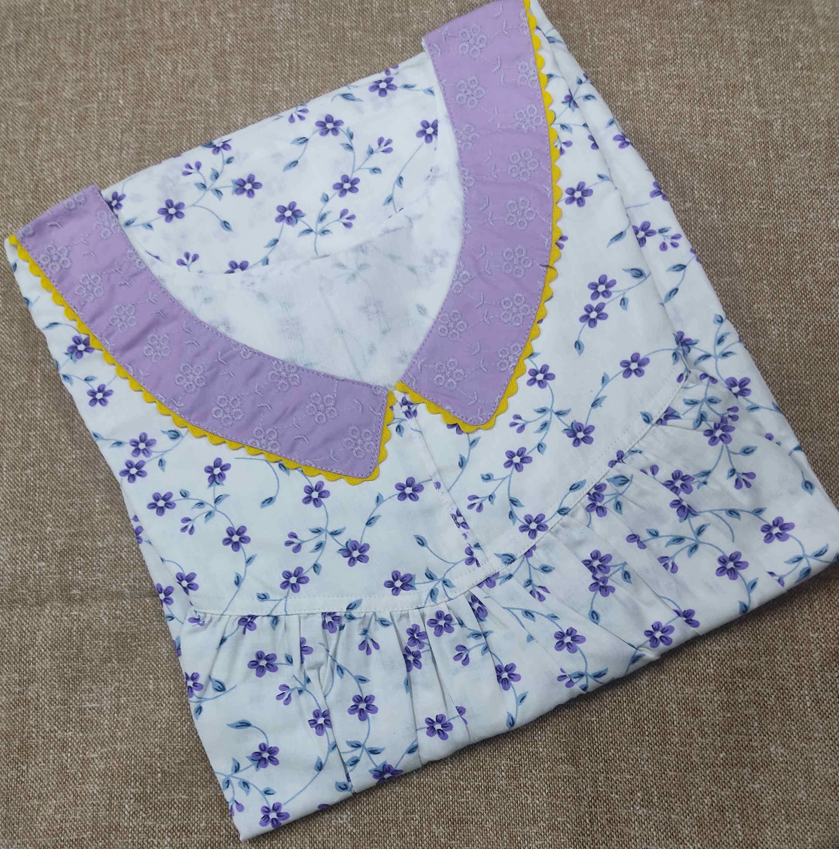 Cotton With Pockets, No Open Large Printed Nighty
