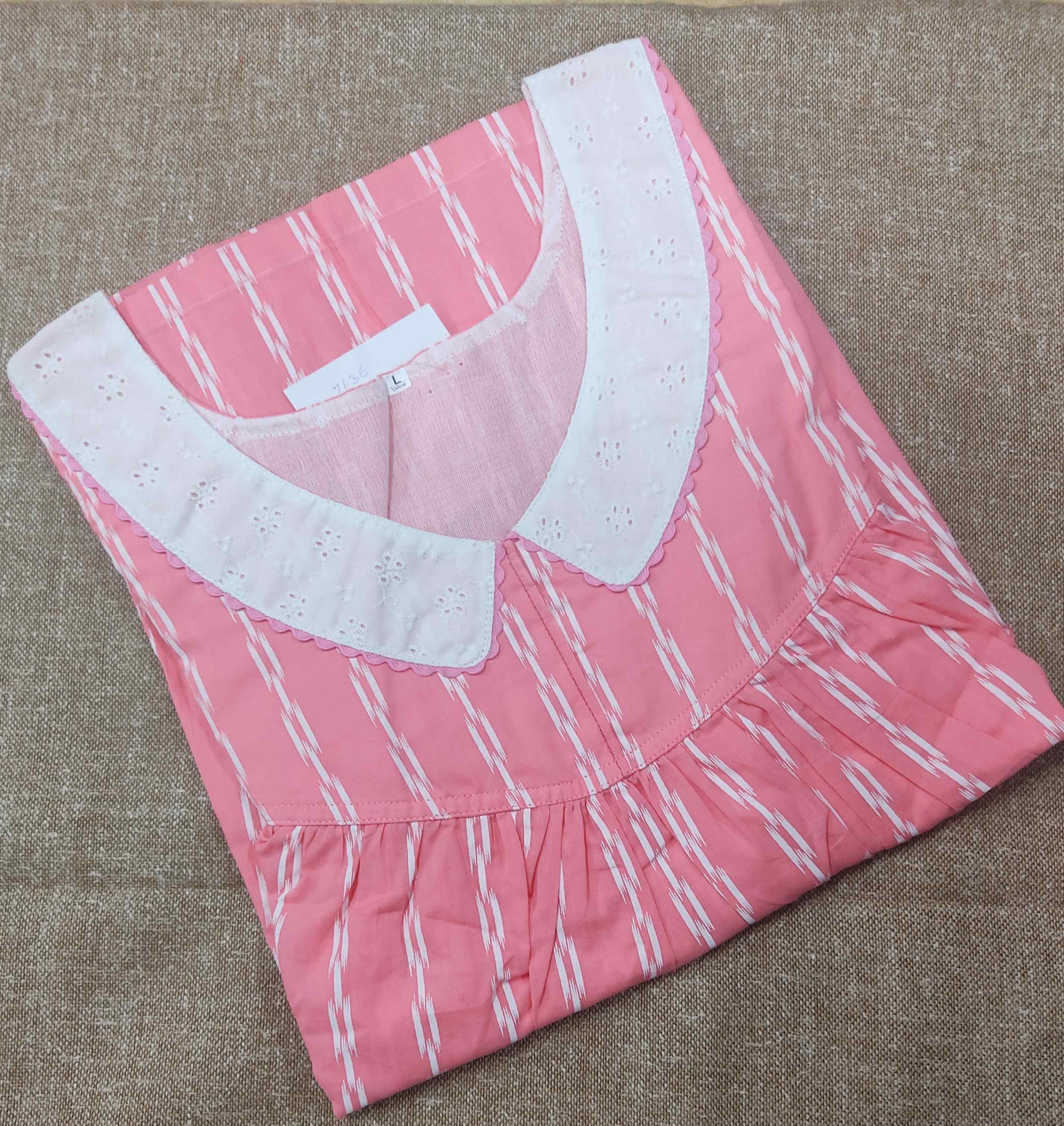 Cotton With Pockets, No Open Large Printed Nighty