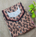 Cotton With Pockets, Half Open Small Printed Nighty