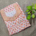 Cotton With Pockets, Half Open Small Printed Nighty
