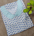 Soft Cotton With Pockets, Half Open Small Printed Nighty