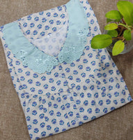 Soft Cotton With Pockets, Half Open Small Printed Nighty