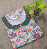 Cotton A-line churidar cut, With Pockets, No Open Large Printed Nighty