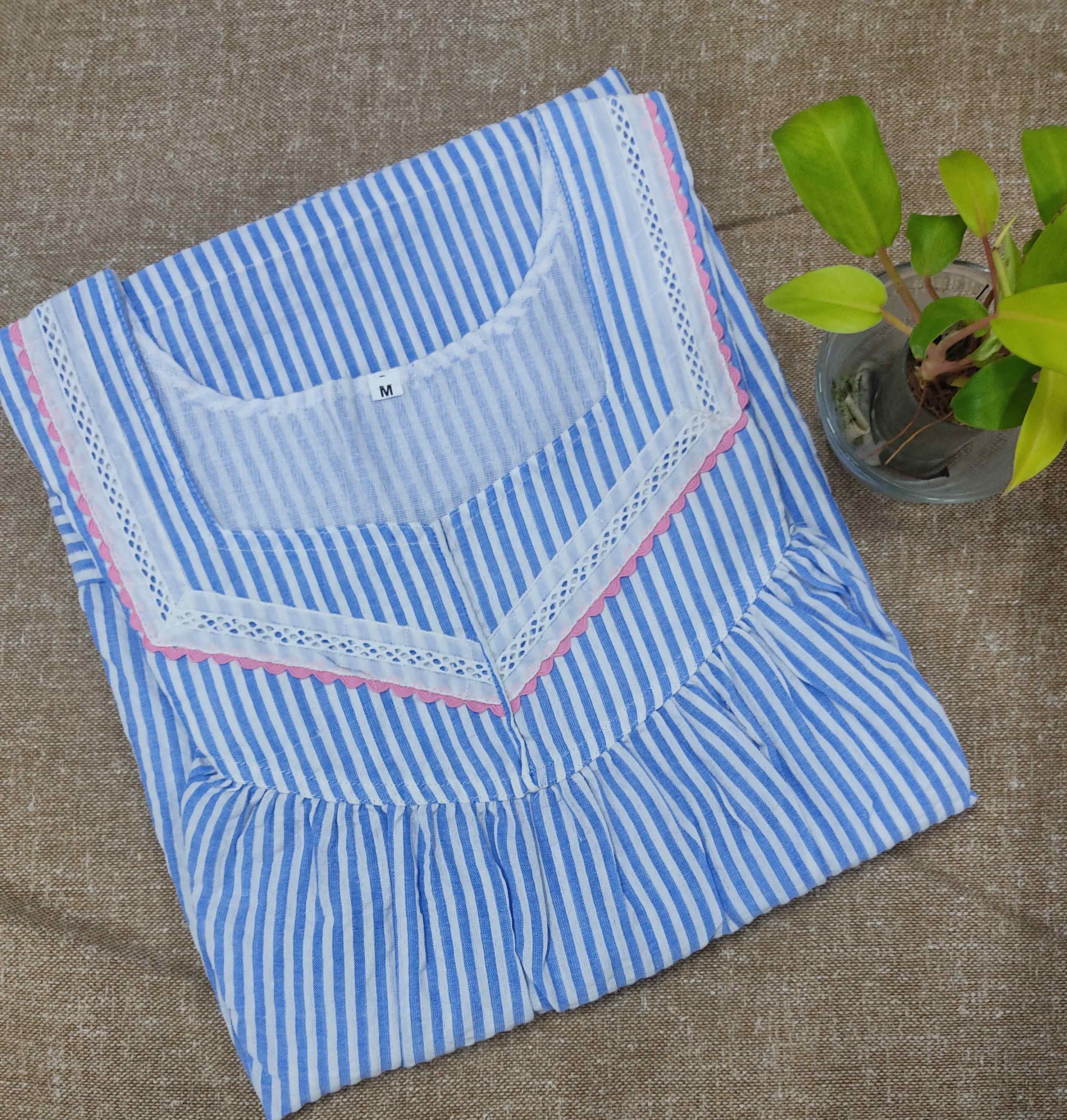 Bantex With Pockets, No Open Medium Printed Nighty