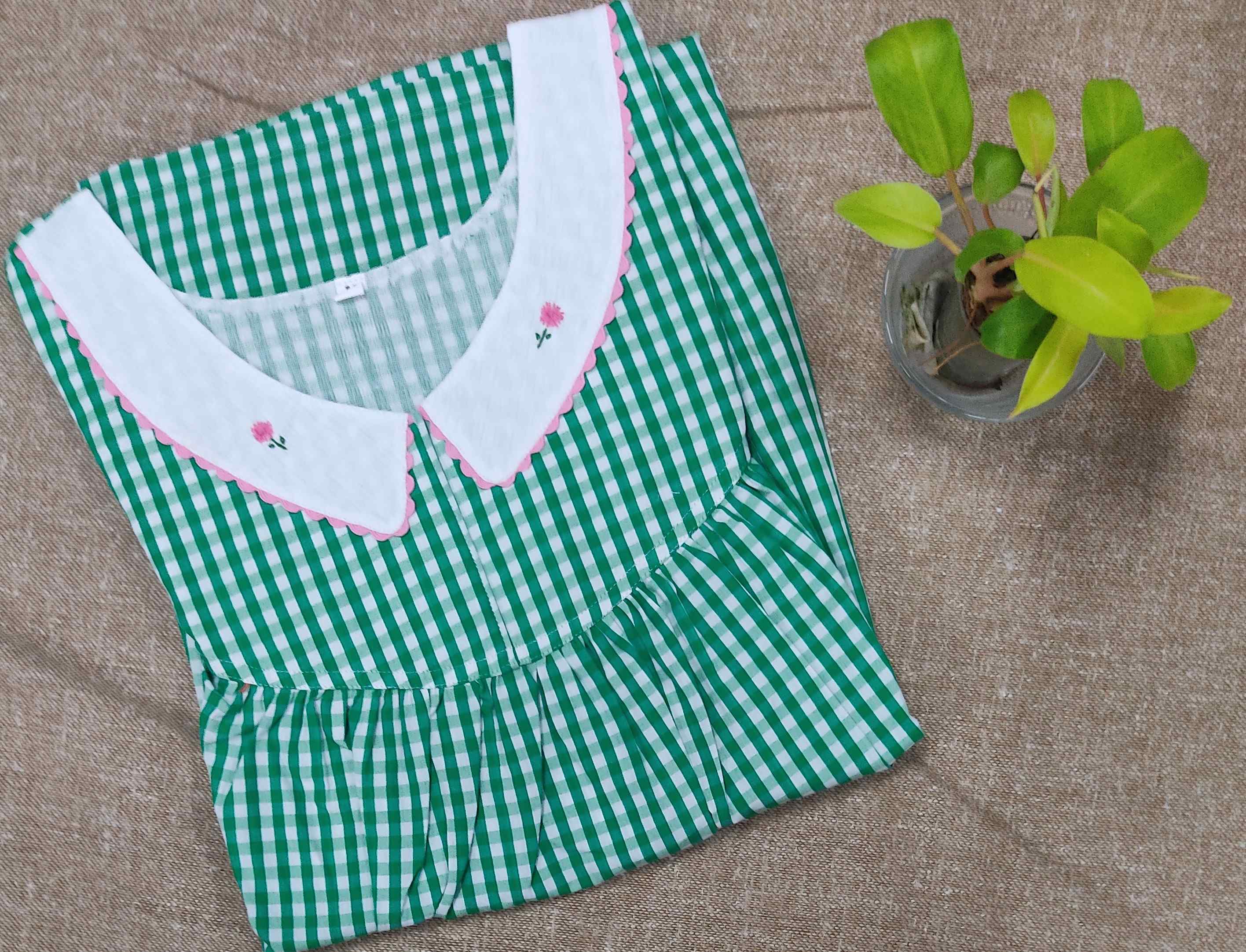 Cotton With Pockets, No Open Medium Printed Nighty