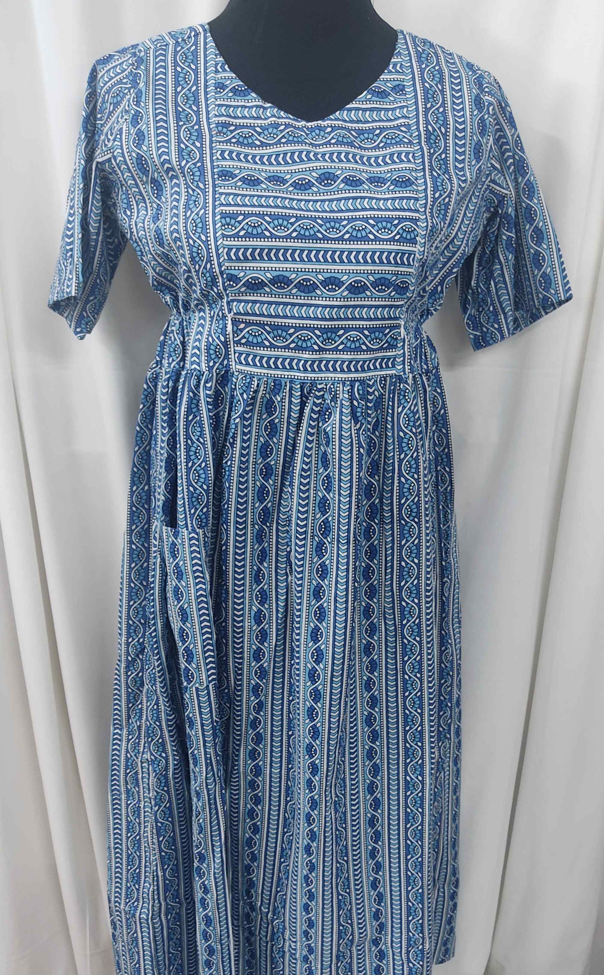 Soft Cotton Side zip, With Pockets, Side elastic Medium Printed Maternity Wear
