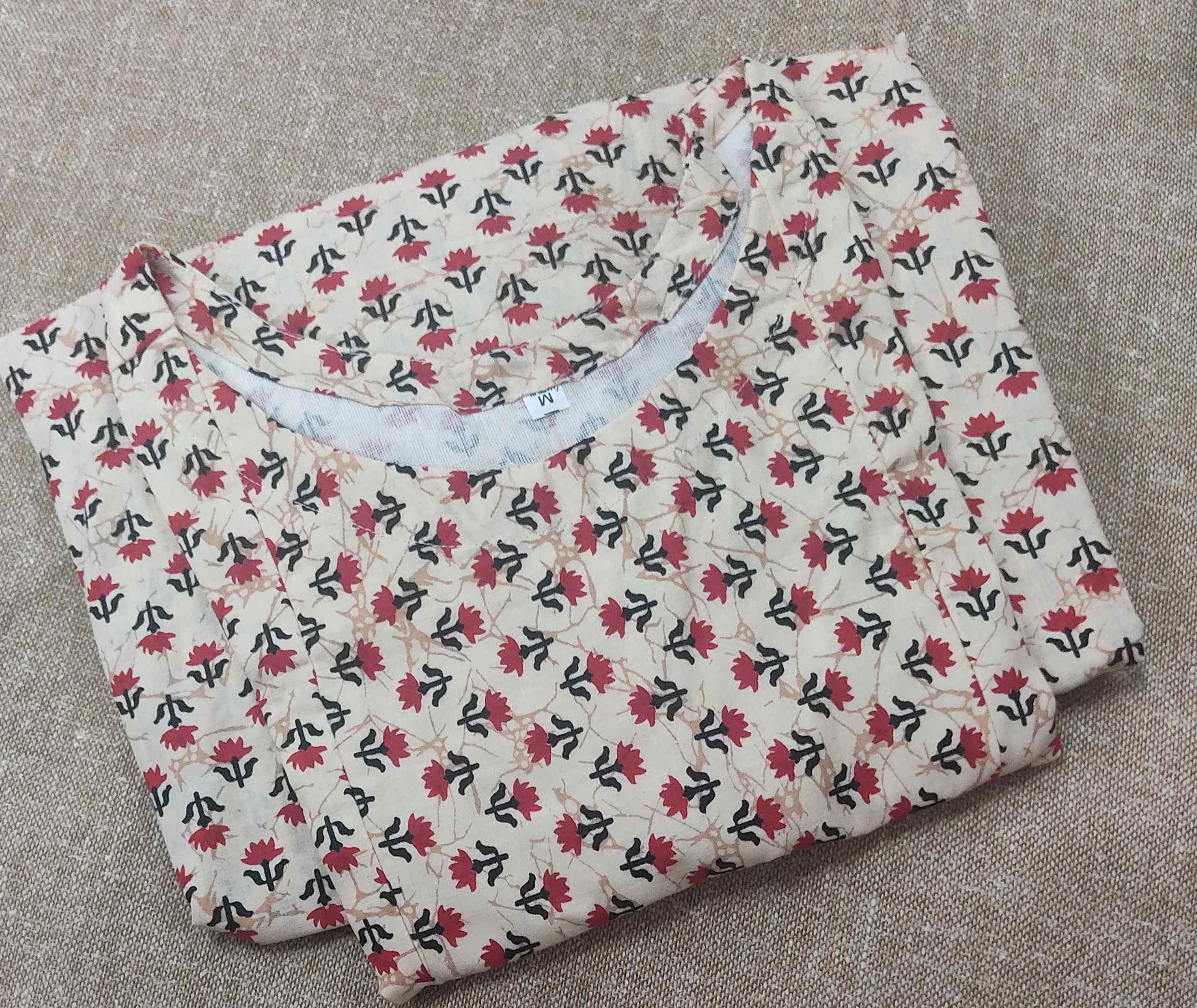 Cotton Side zip, With Pockets, Side elastic Small Printed Maternity Wear