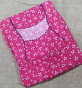 Cotton Pleated , No Open Medium Printed Nighty