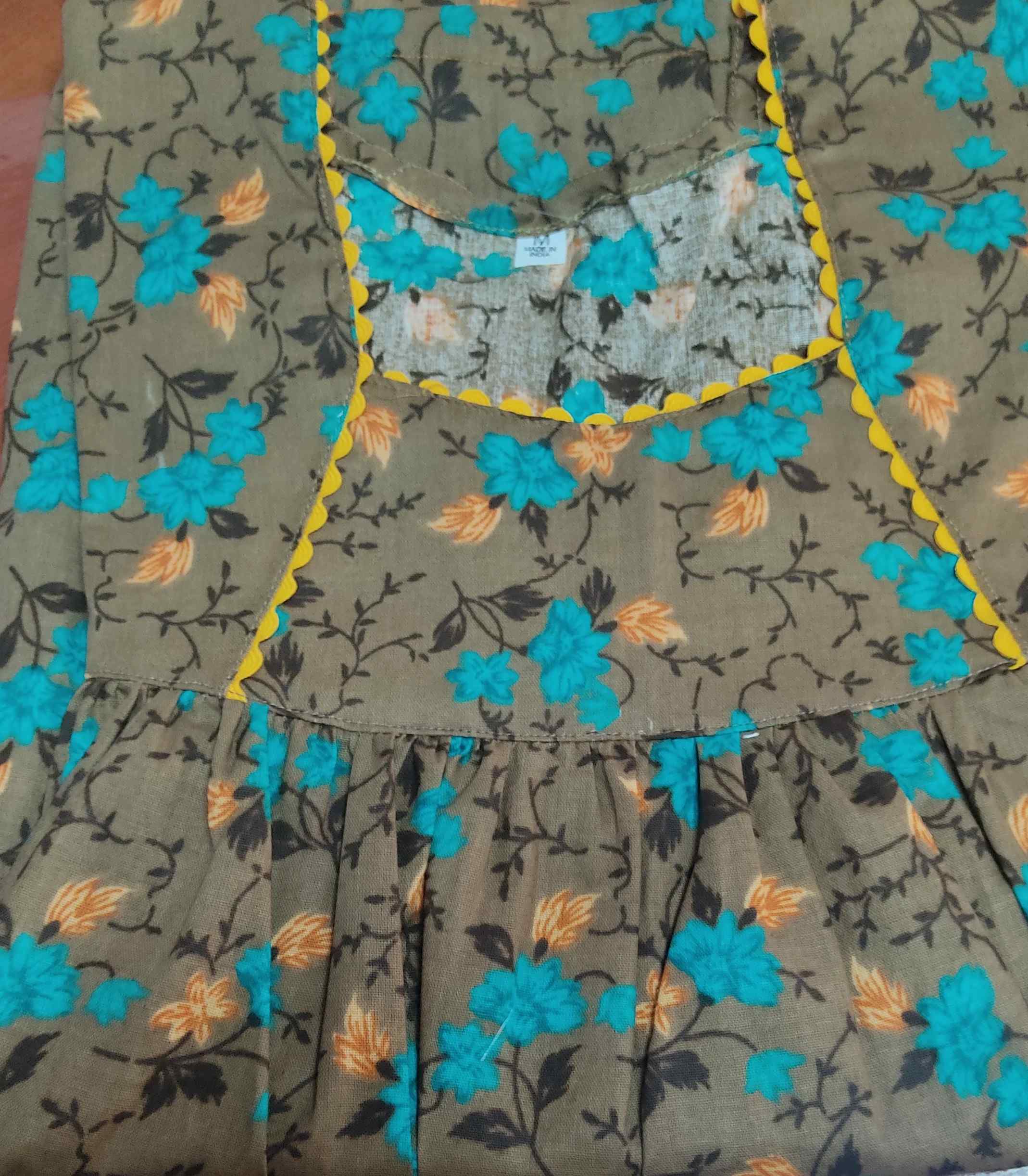 Cotton Pleated , No Open Medium Printed Nighty