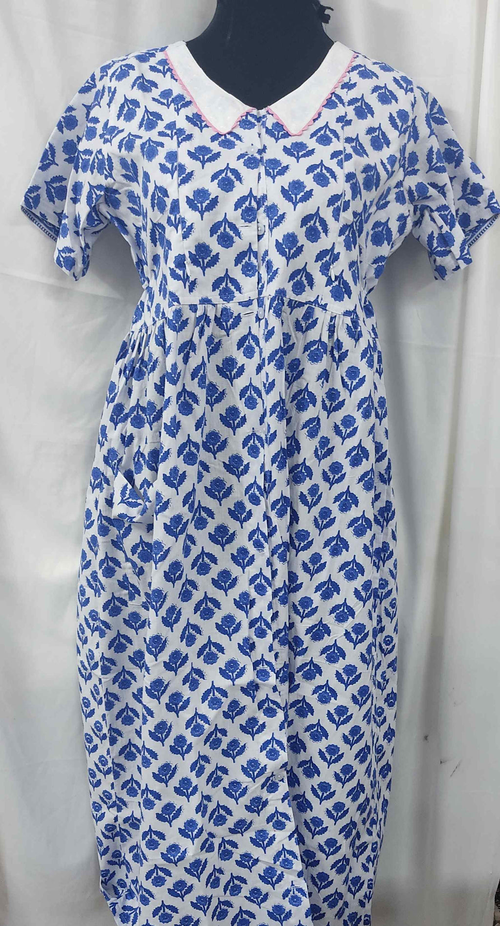 Cotton Side zip, With Pockets, Full Open Medium Printed Maternity Wear
