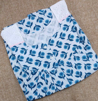 Cotton Pleated , Full Open Medium Printed Nighty