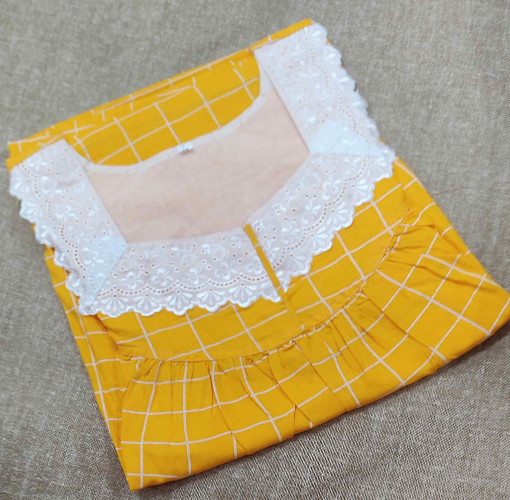 Rayon Pleated , With Pockets, No Open Medium Printed Nighty