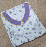 Soft Cotton Pleated , With Pockets, No Open Medium Printed Nighty