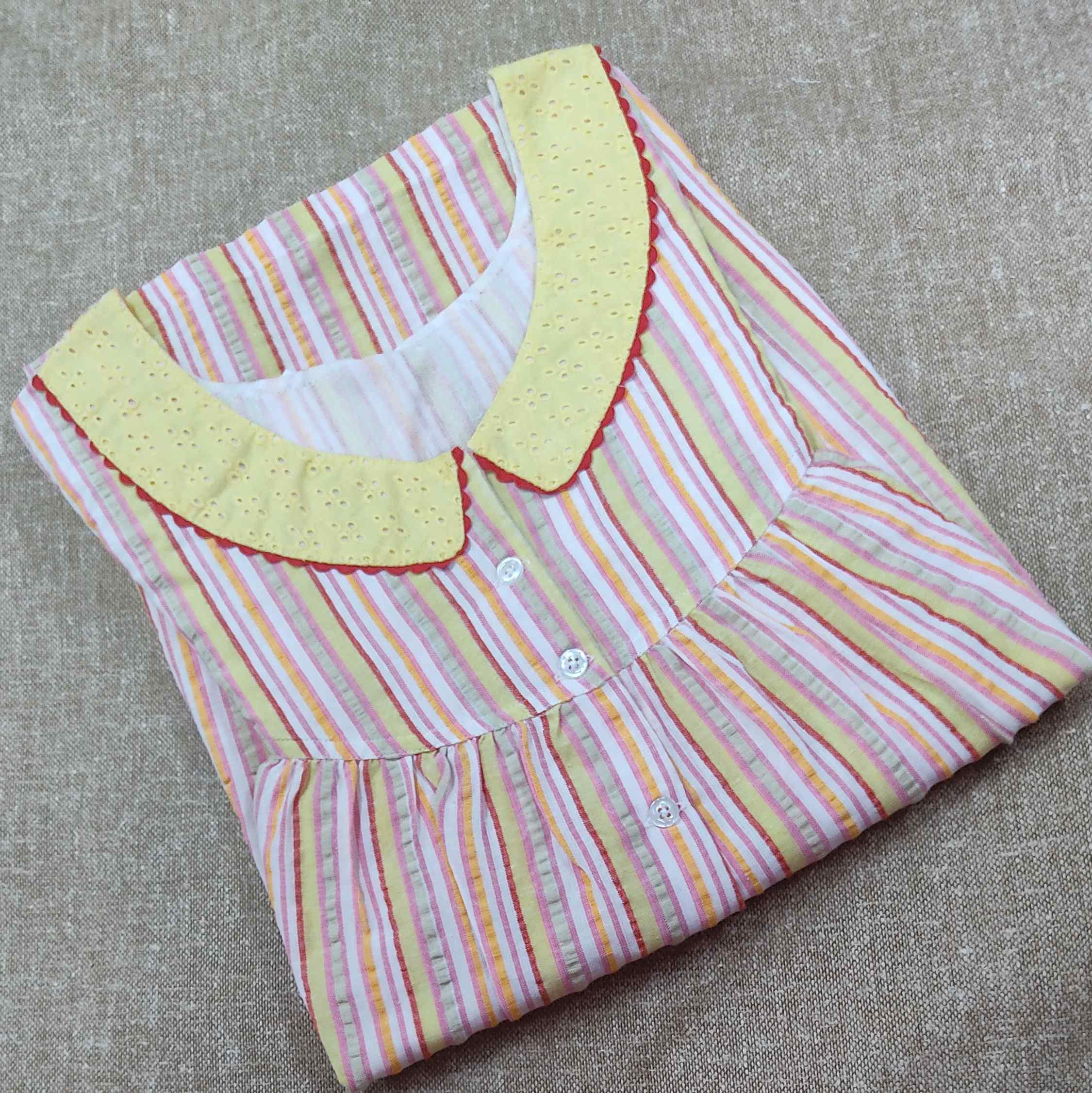 Cotton With Pockets, Half Open Medium Printed Nighty