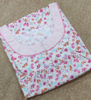 Cotton Pleated , Full Open Large Printed Nighty