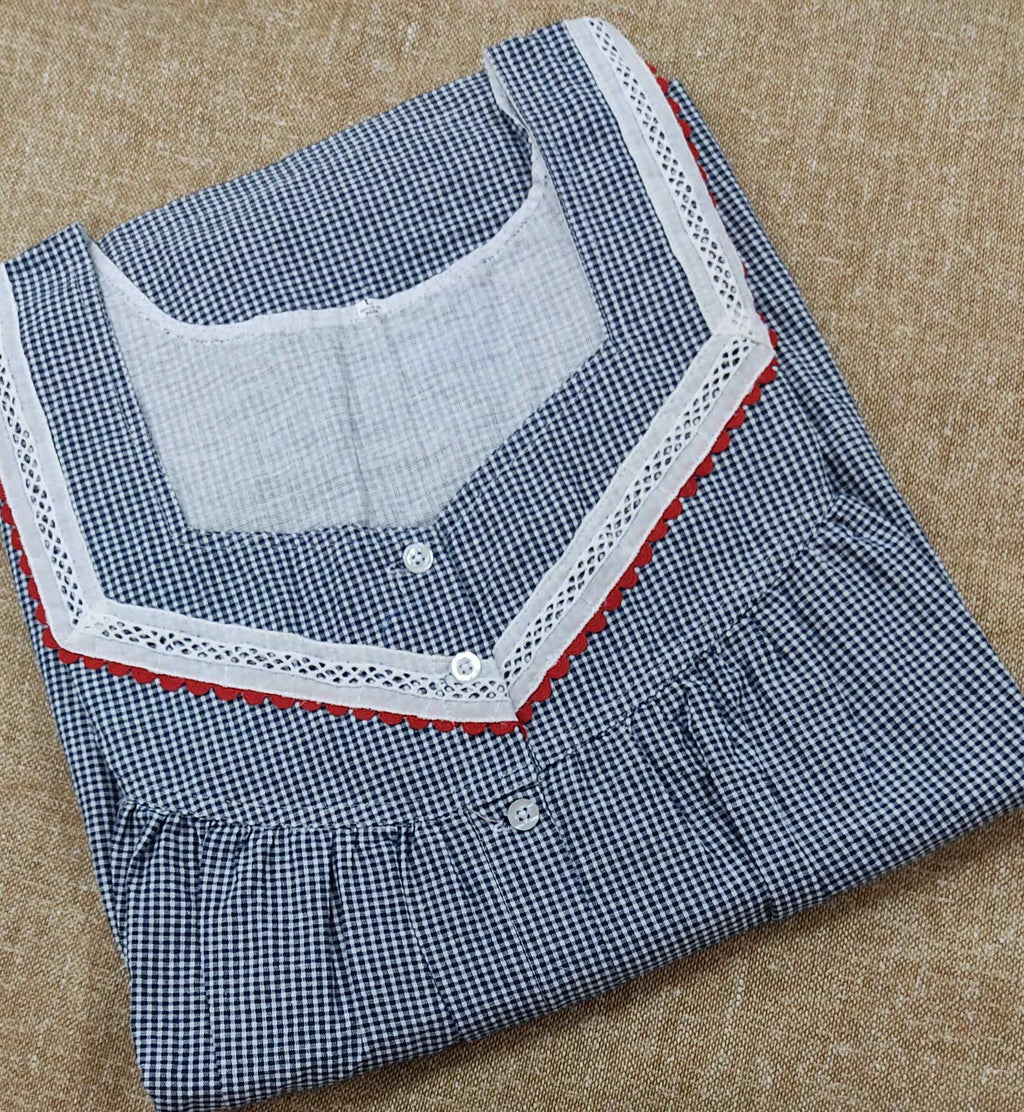 Cotton Pleated , Full Open Large Printed Nighty