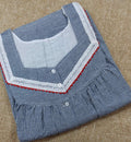 Cotton Pleated , Full Open Large Printed Nighty
