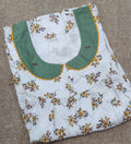 Cotton Pleated , With Pockets, No Open Small Printed Nighty