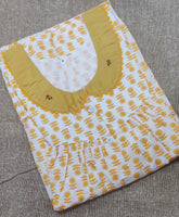 Soft Cotton Pleated , With Pockets, Half Open Small Printed Nighty