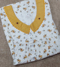 Cotton Pleated , With Pockets, Half Open Small Printed Nighty