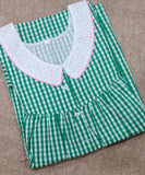 Cotton Pleated , With Pockets, Half Open Small Printed Nighty