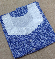 Cotton Pleated , With Pockets, Half Open Small Printed Nighty