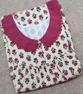 Cotton Pleated , With Pockets, No Open Small Printed Nighty